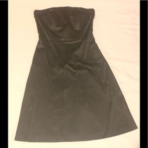 Black strapless evening dress